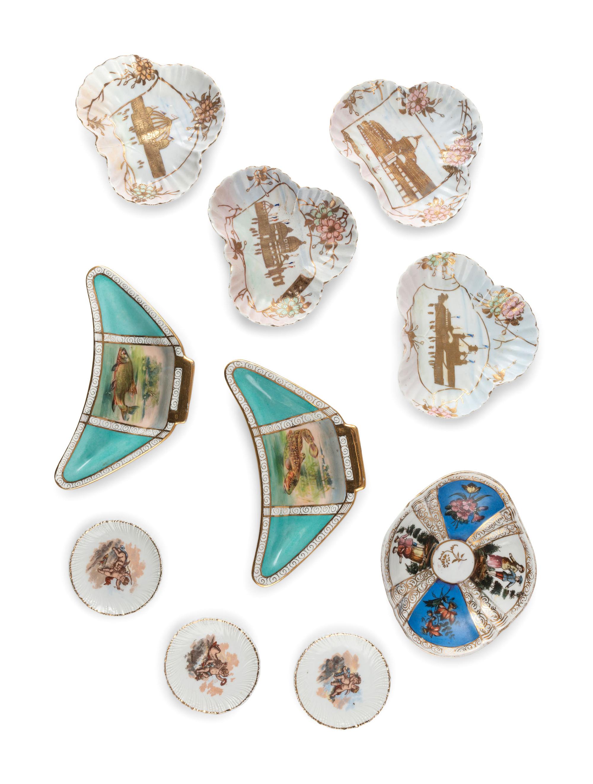 A Group of English and Continental Porcelain Table Articles