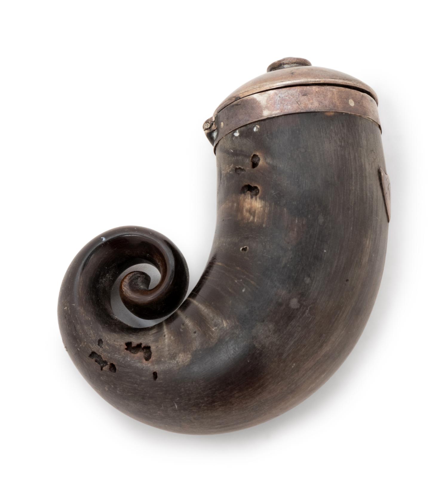 A Scottish Silver and Hardstone Mounted Snuff Mull