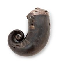 A Scottish Silver and Hardstone Mounted Snuff Mull