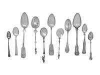 A Large Collection of Continental Silver Flatware Articles