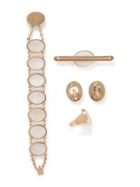 YELLOW GOLD AND CHALCEDONY SET