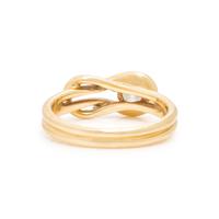 Diamond and Yellow Gold Knot Ring and Earrings