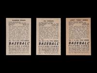 A Group of Three 1952 Bowman Hall of Fame Baseball Cards,