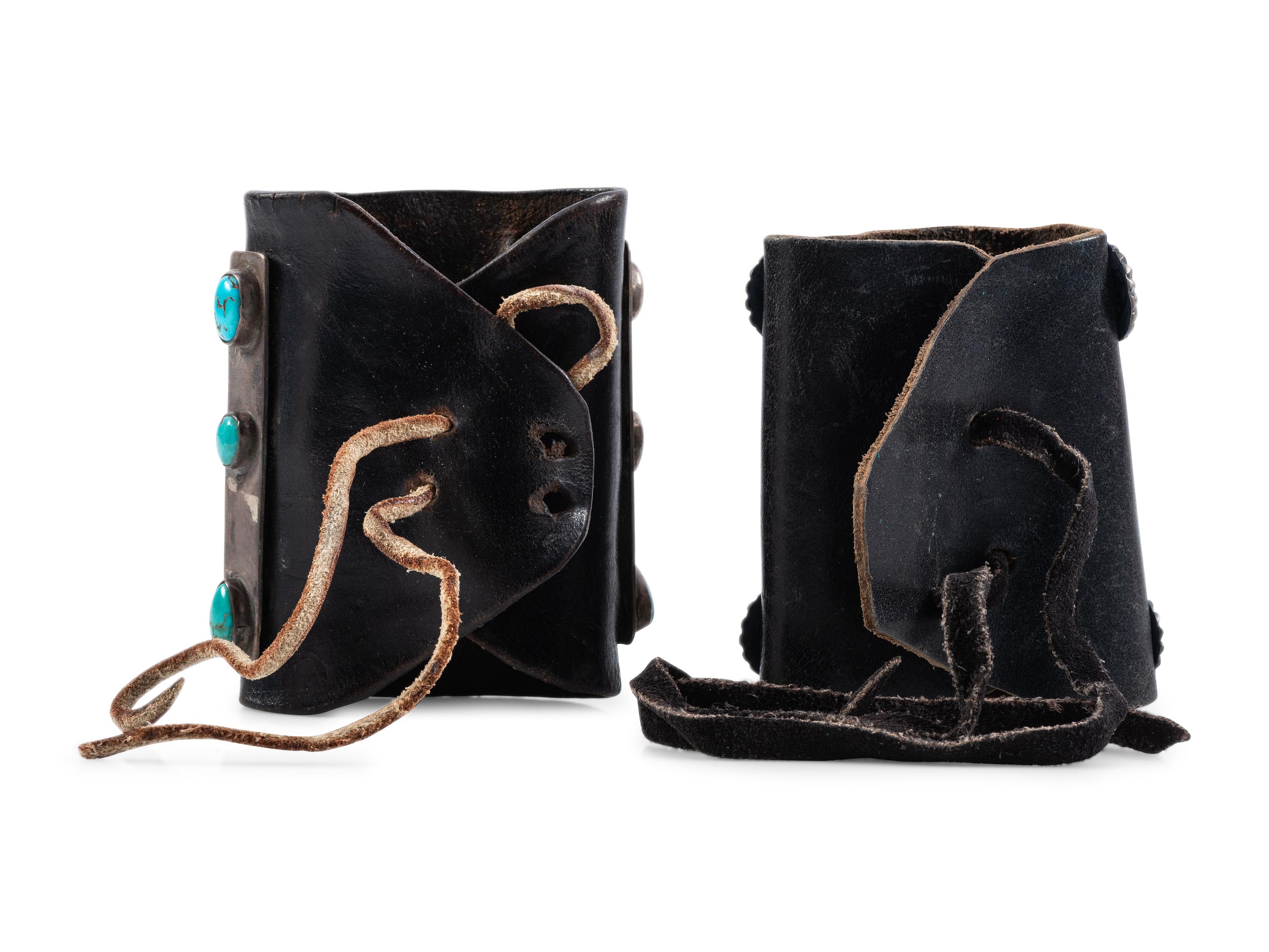 Navajo Sandcast Silver and Turquoise Ketohs