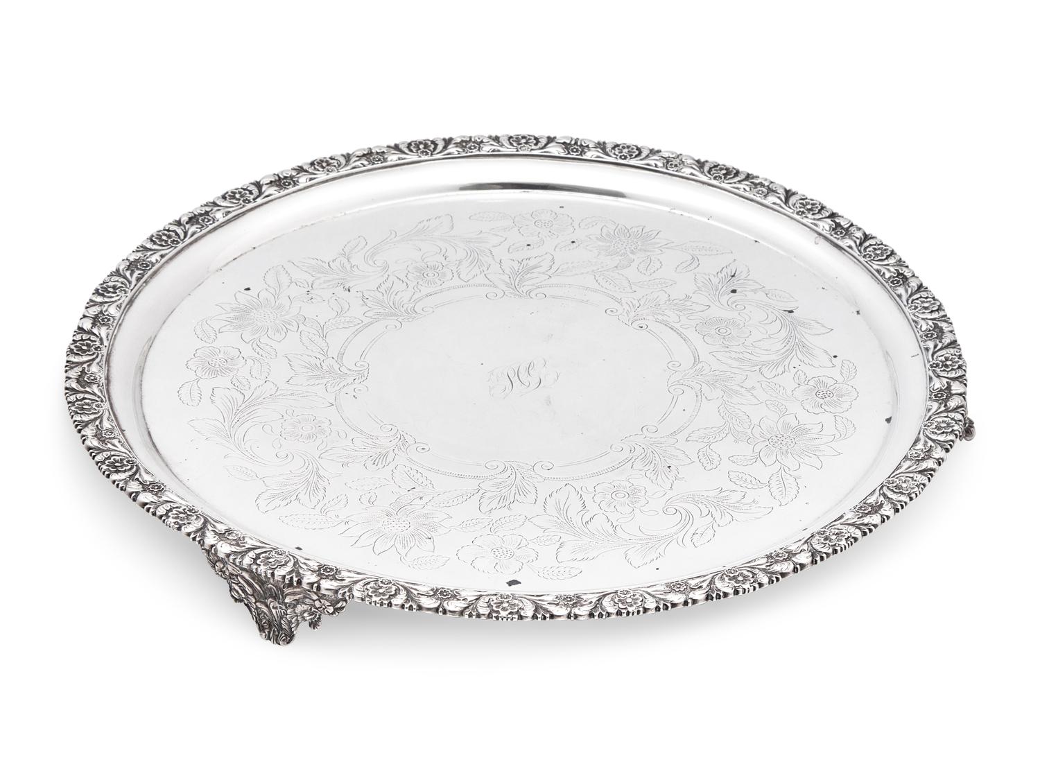 A Classical Silver Salver, Baldwin Gardiner (1791-1868, active 1827-1848), New York, NY, Circa 1835