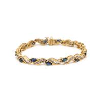 YELLOW GOLD, SAPPHIRE, AND DIAMOND BRACELET