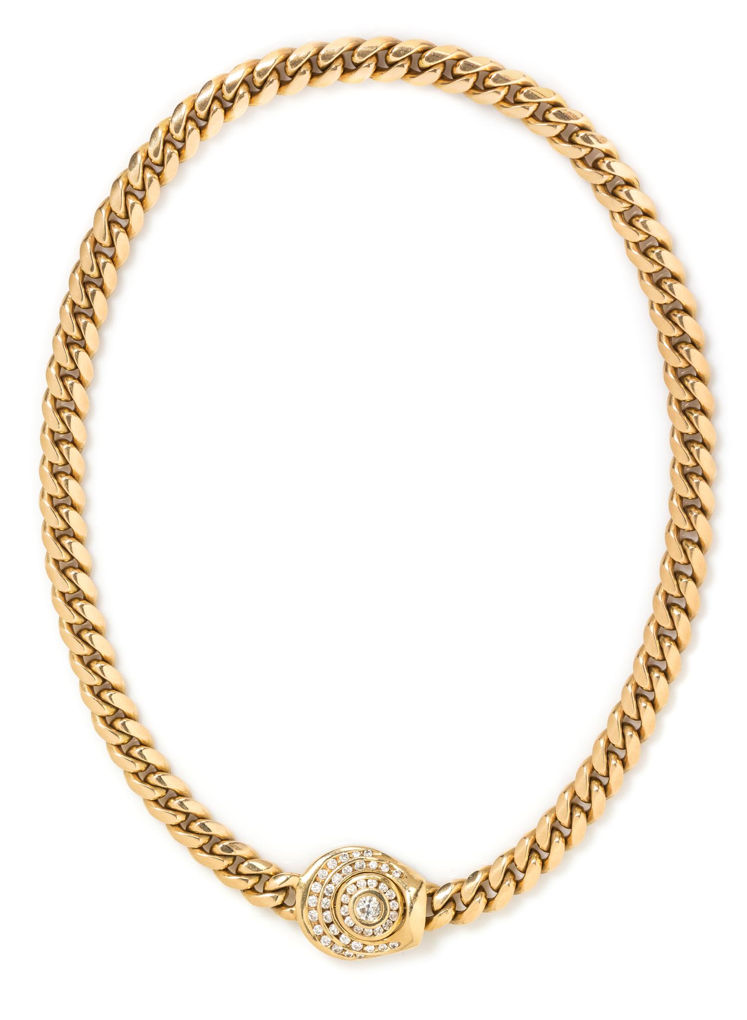 A Yellow Gold and Diamond Necklace, 90.06 dwts.