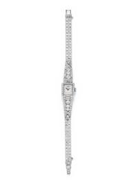 HAMILTON, PLATINUM AND DIAMOND WATCH