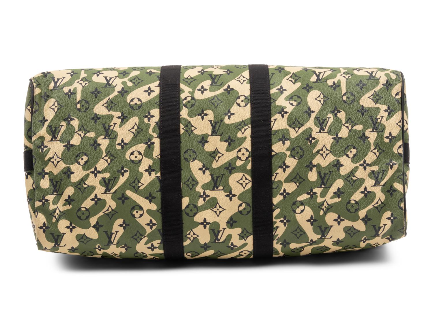 Louis Vuitton Limited Edition Keepall Bandoulière 55 in Monogramouflage Coated Canvas, Takashi Murakami, 2008