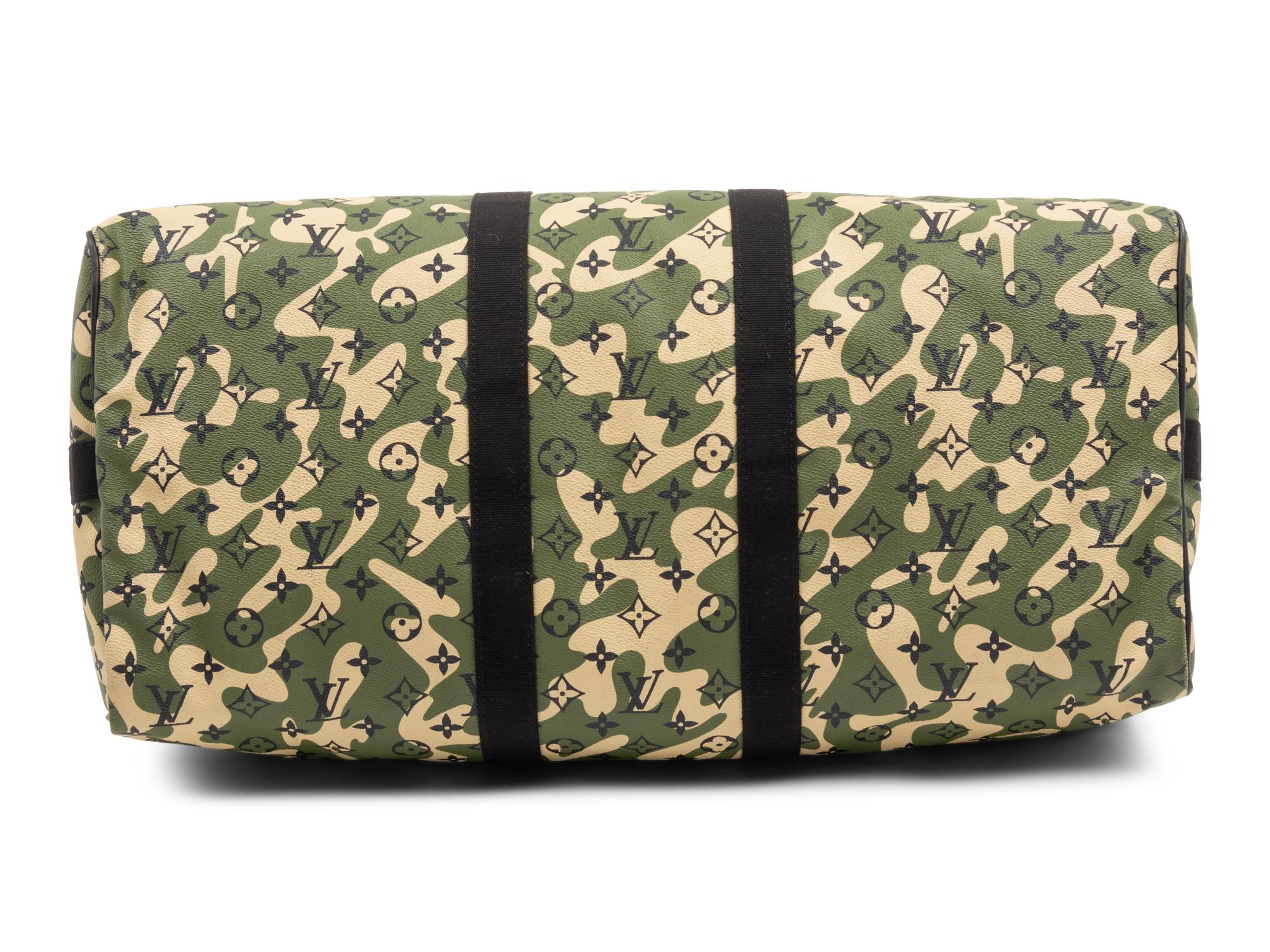 Louis Vuitton Limited Edition Keepall Bandoulière 55 in Monogramouflage Coated Canvas, Takashi Murakami, 2008