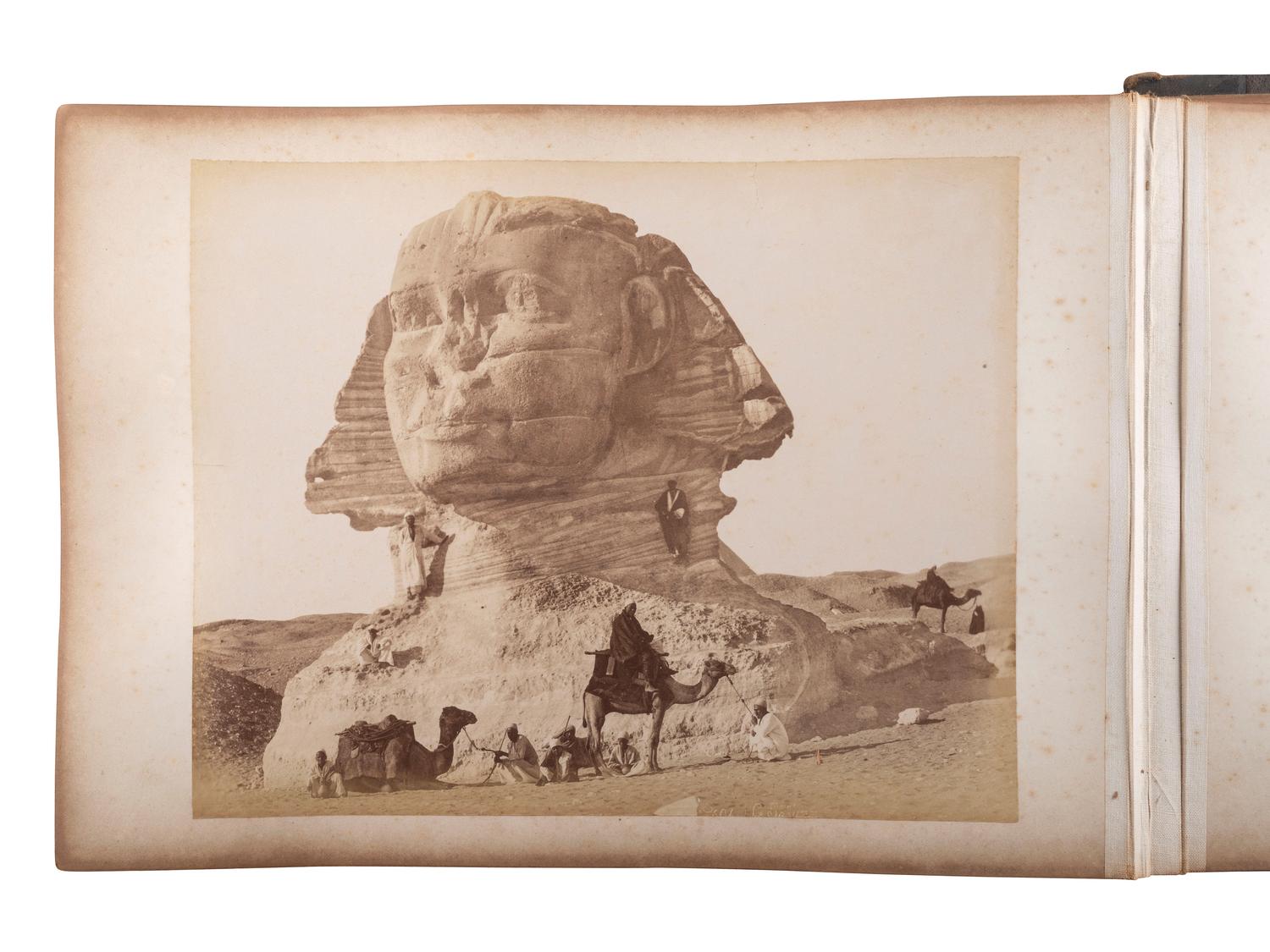 [EARLY PHOTOGRAPHY]. Album containing photographs of Egypt, Italy, and Brussels, incl. images by Félix BONFILS and Hippolyte ARNOUX.