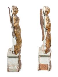 A Pair of Italian Gilt Metal Clad Angels