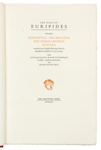 [FINE PRESS]. EURIPIDES. The Plays of Euripides. [Montgomeryshire, Eng.] : The Gregynog Press, 1931.