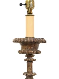 A Pair of Pricket Style Giltwood Table Lamps
