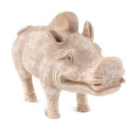 A Chinese Pottery Figure of a Boar