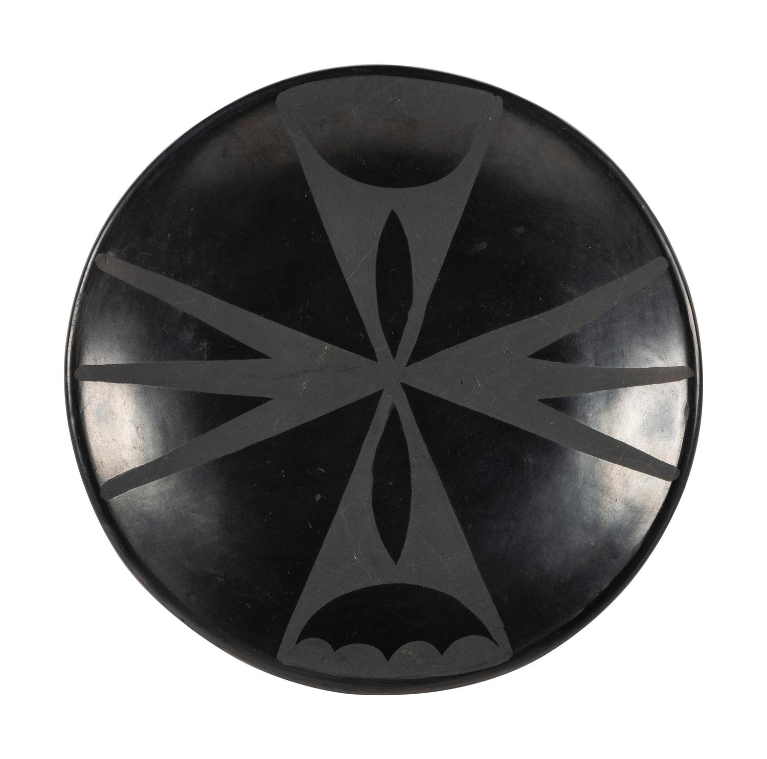 Black-on-black Pottery Plate