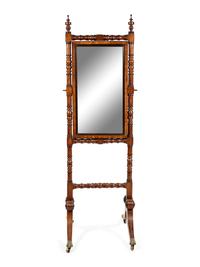 A Regency Mahogany Cheval Mirror
