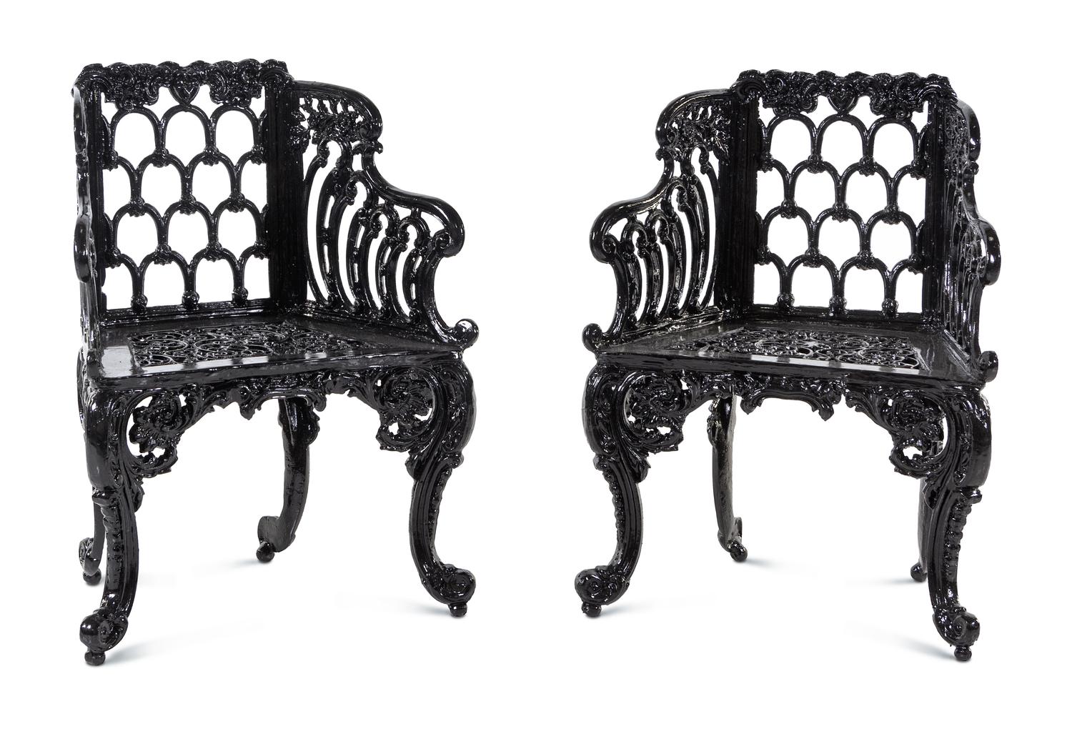 A Victorian Cast Metal "Rose Garden" Suite