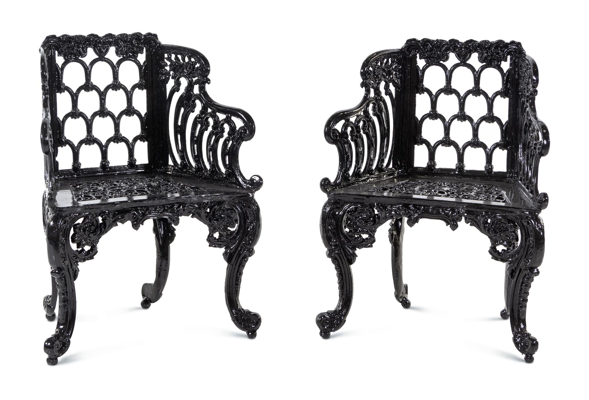 A Victorian Cast Metal "Rose Garden" Suite