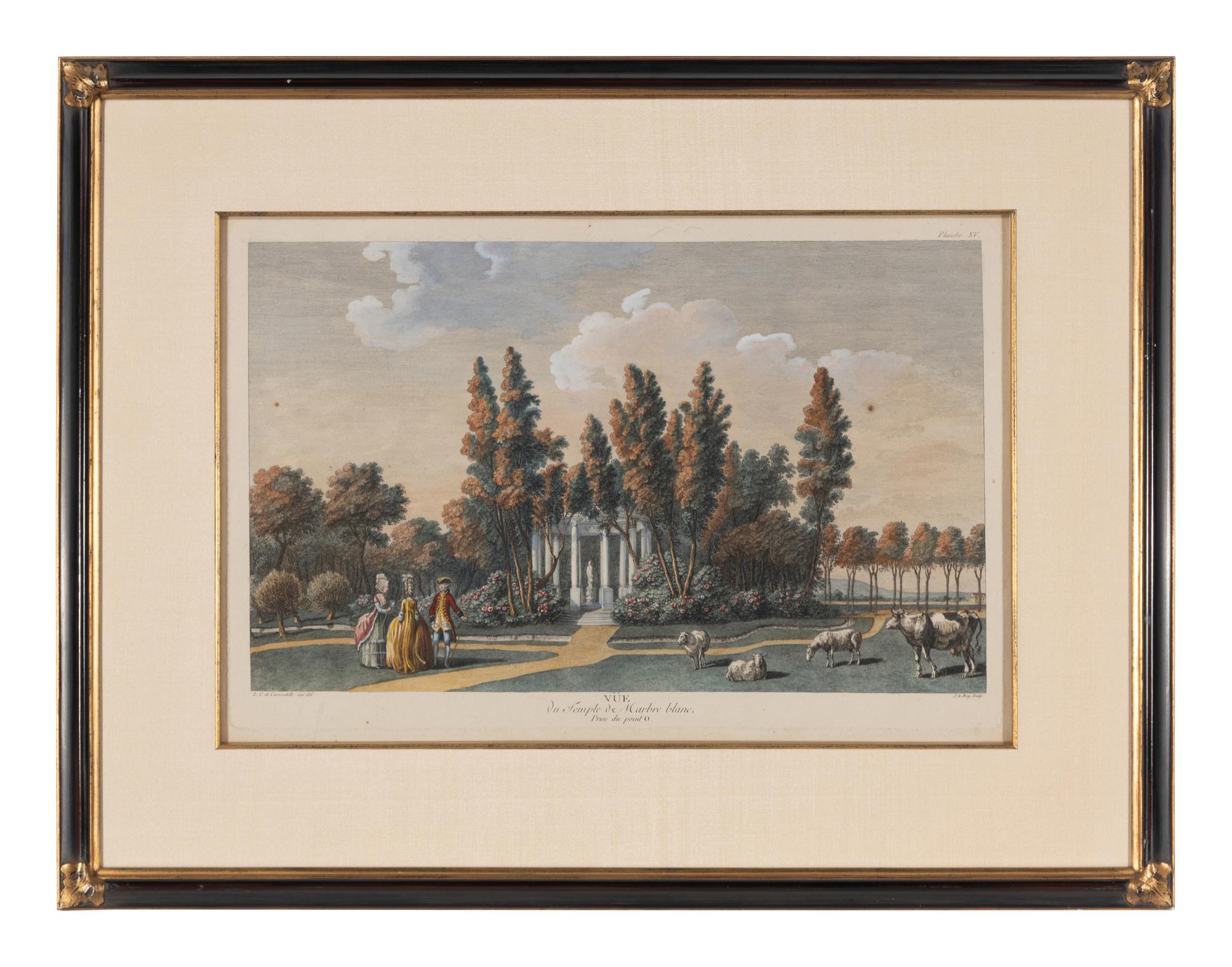 A Set of Six French Hand-Colored Engravings