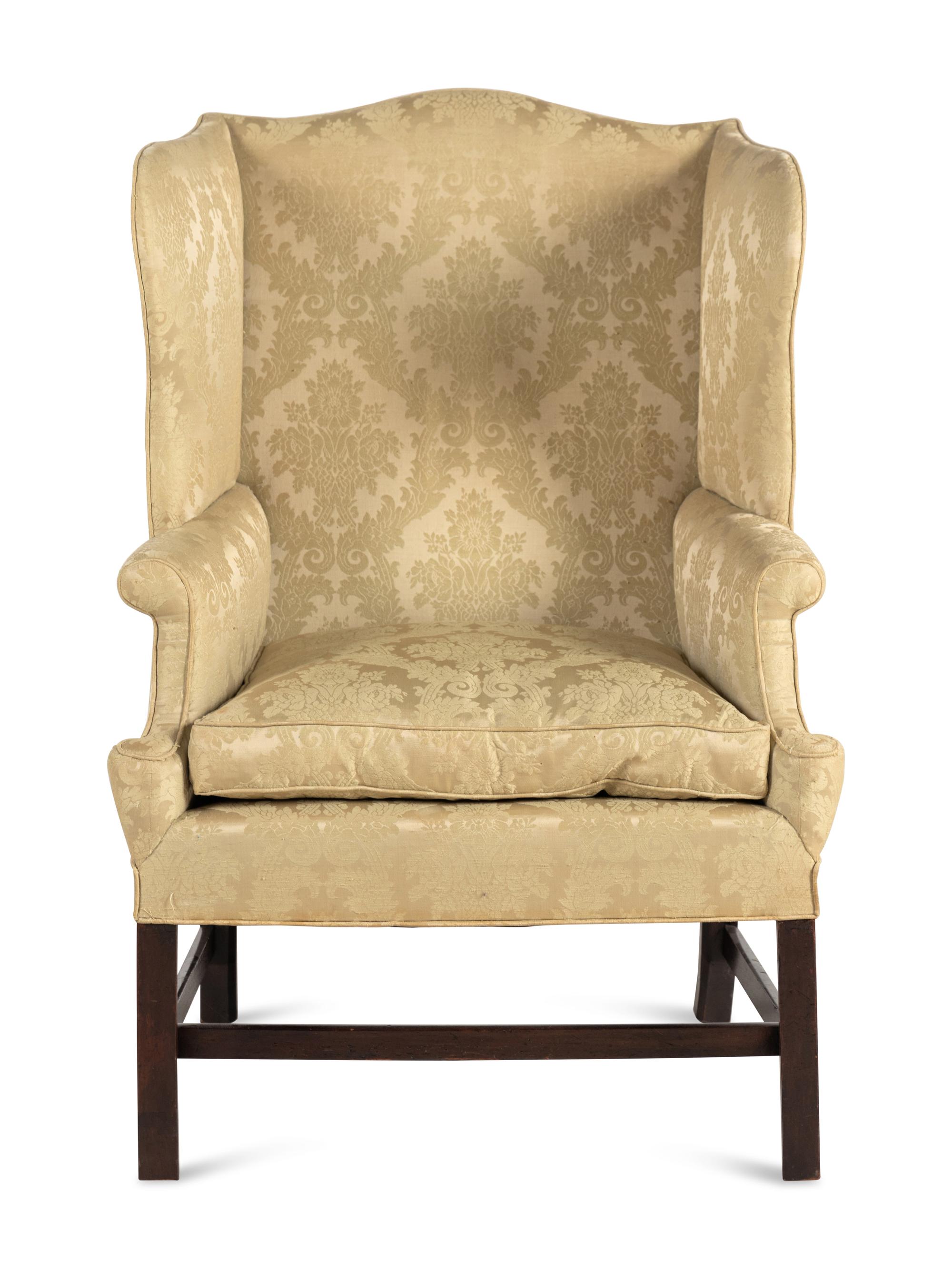 A George III Mahogany Wingback Chair