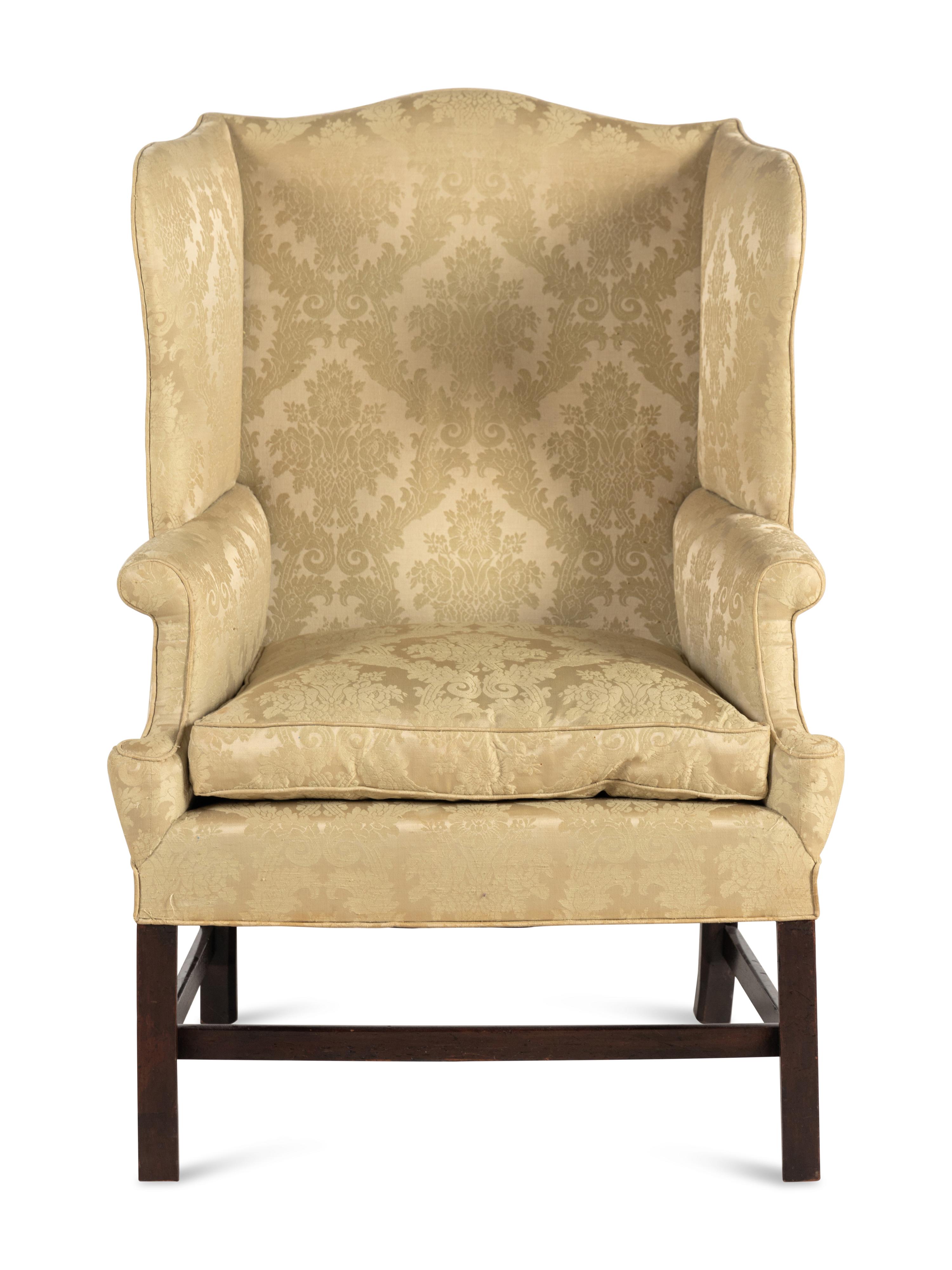 A George III Mahogany Wingback Chair