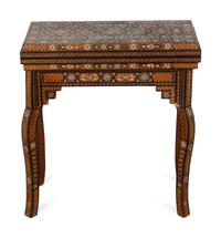 A Syrian Mother-of-Pearl and Bone Inlaid Games Table — 20TH CENTURY