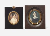 American or Continental School 19th century, Two portrait miniatures of young ladies