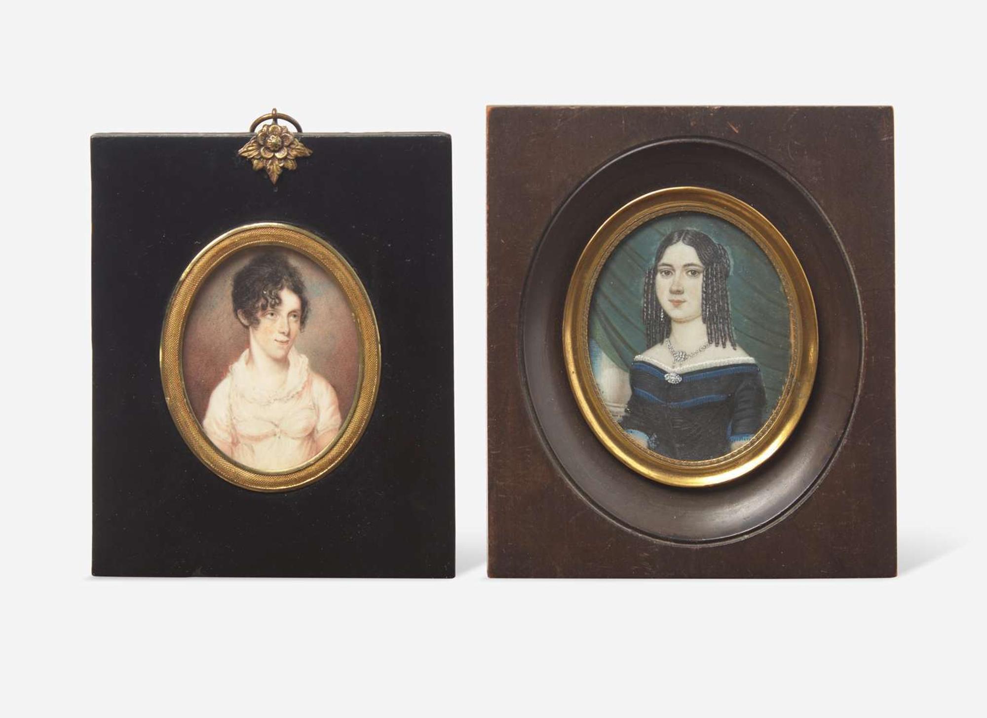 American or Continental School 19th century, Two portrait miniatures of young ladies