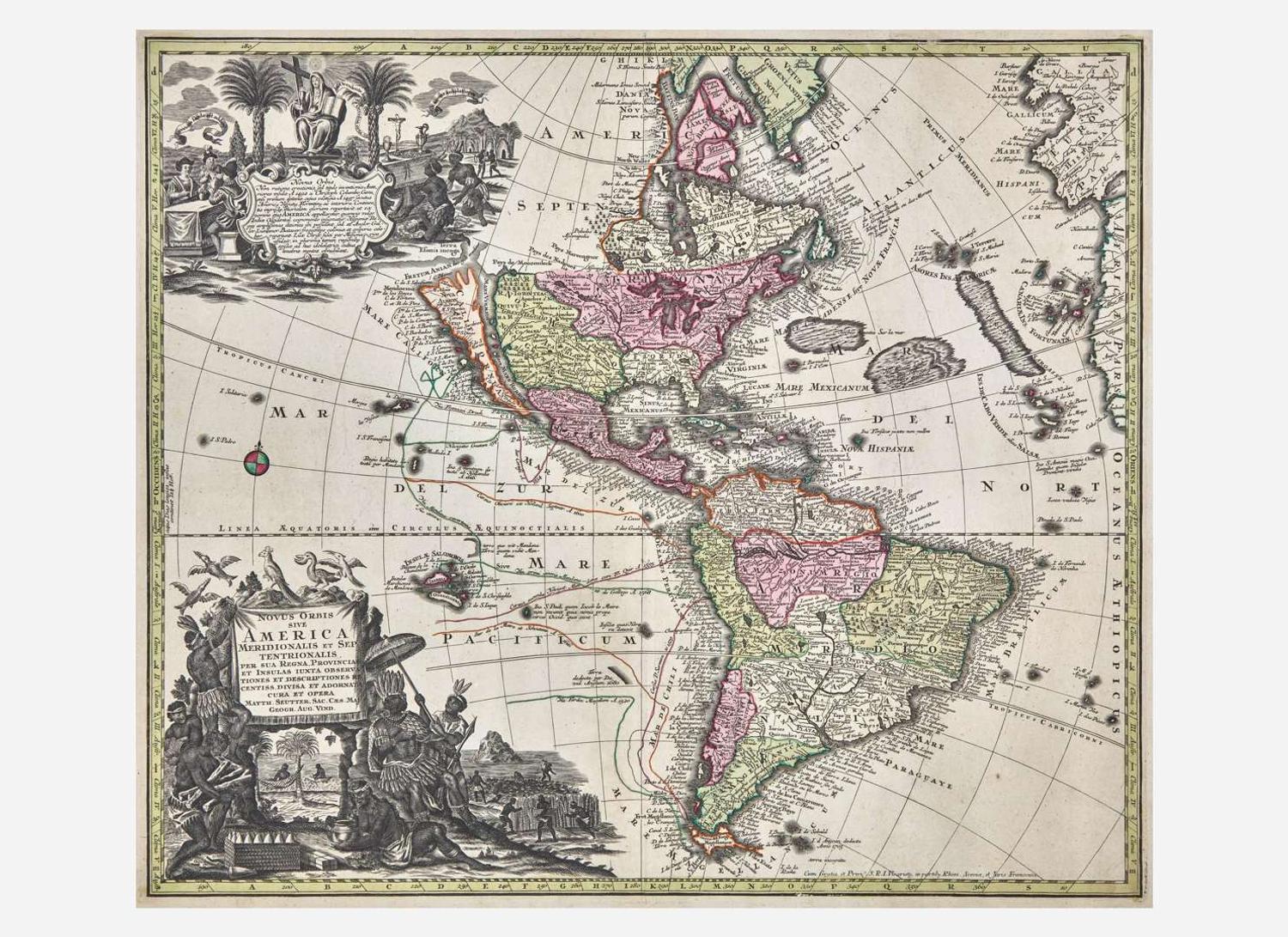[Maps & Atlases] Seutter, Matth(ias).: Novus Orbis sive America...