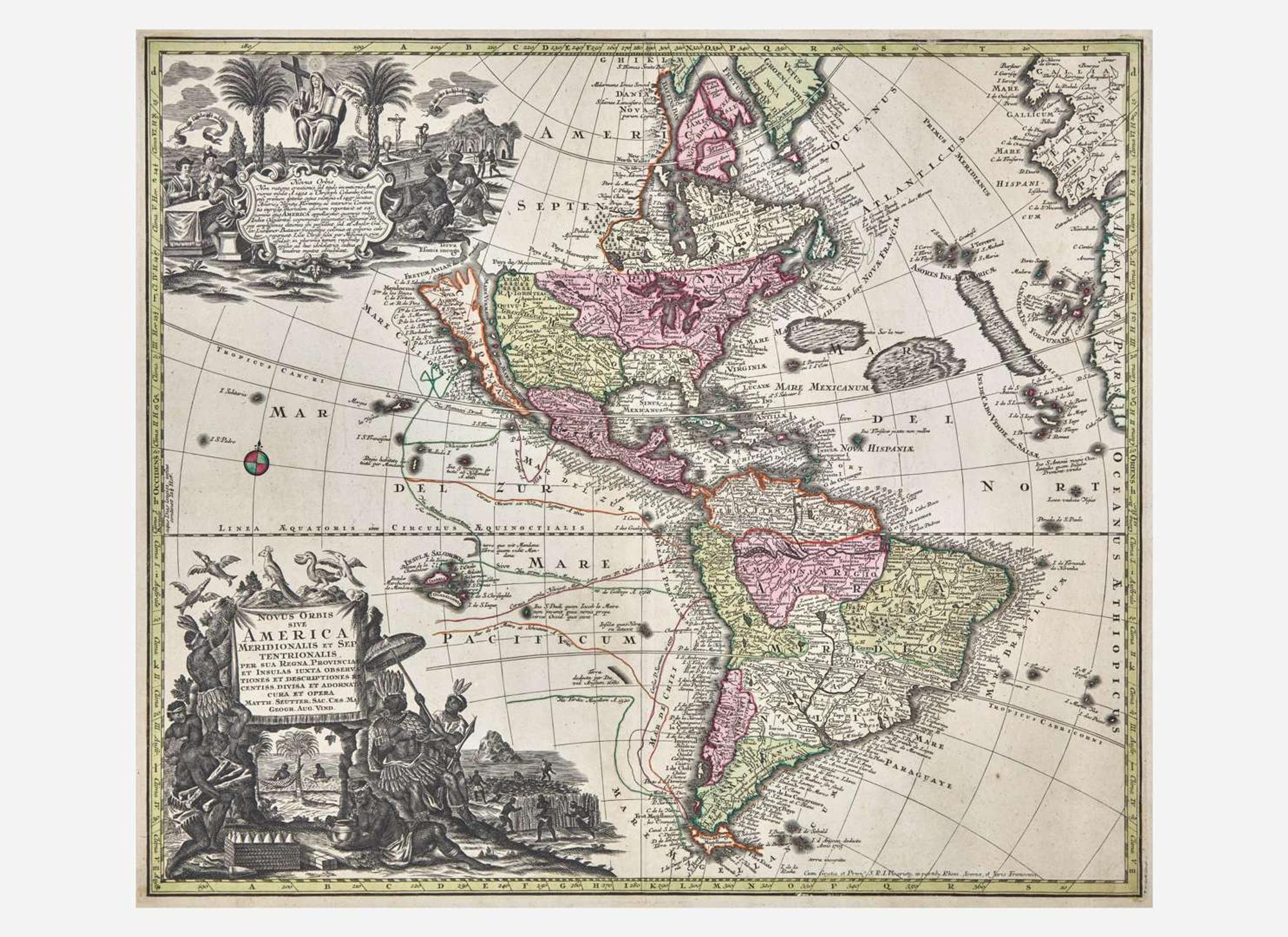 [Maps & Atlases] Seutter, Matth(ias).: Novus Orbis sive America...