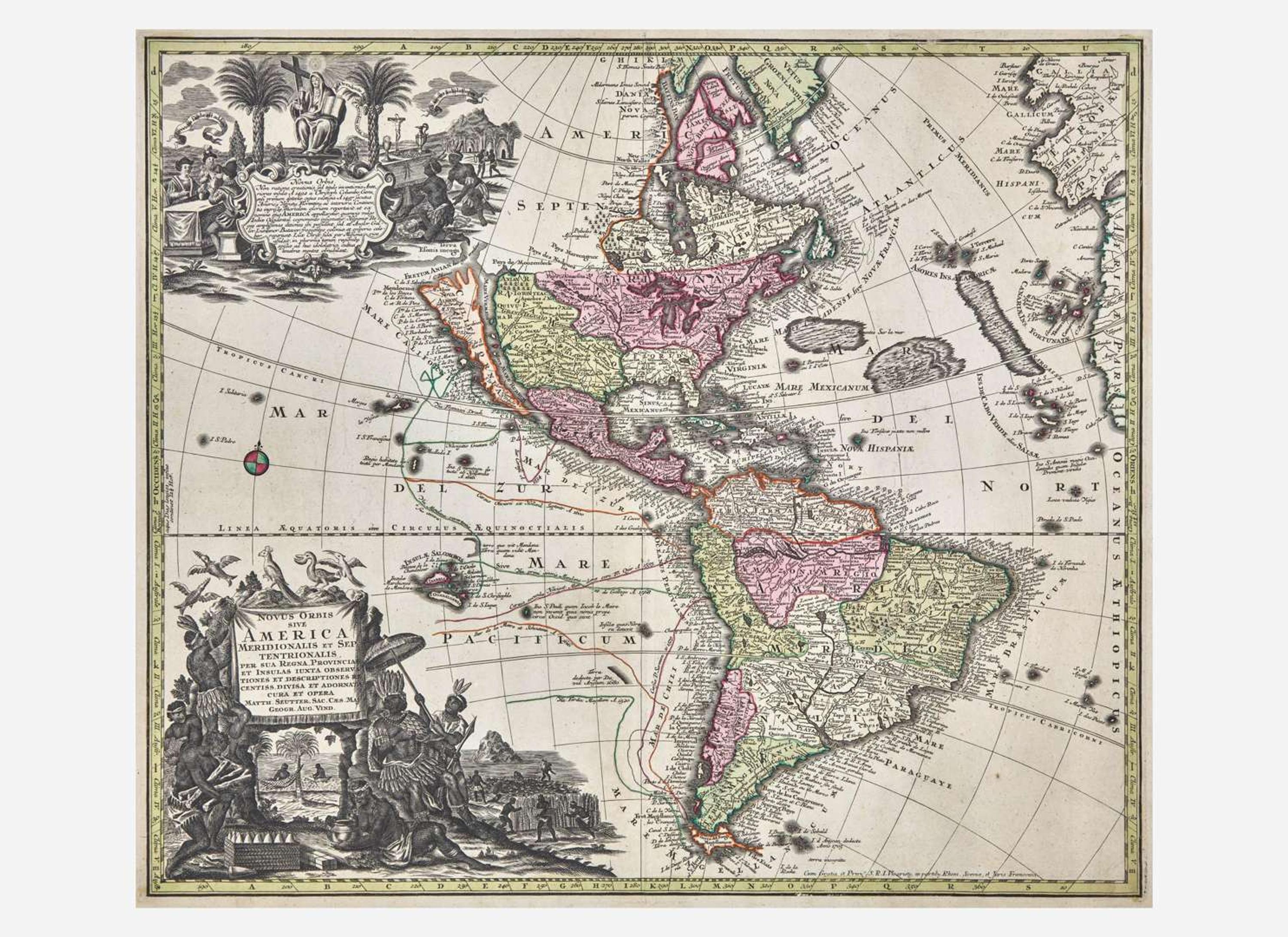 [Maps & Atlases] Seutter, Matth(ias).: Novus Orbis sive America...
