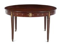 An Assembled Empire Style Gilt Metal Mounted Mahogany Dining Suite