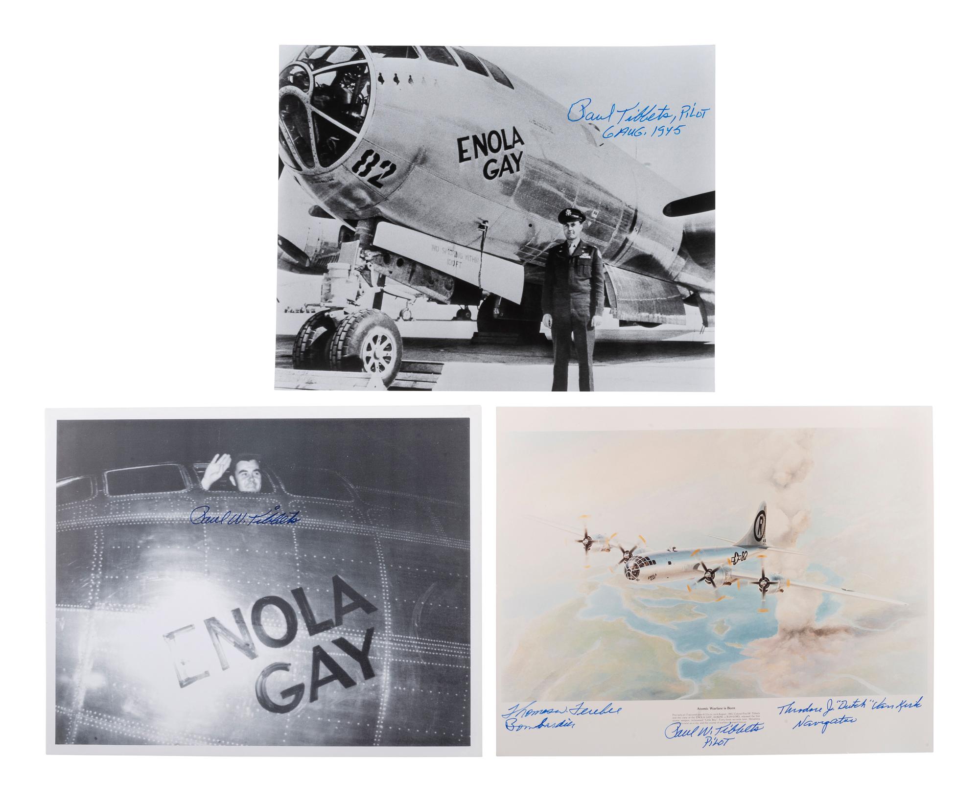 [WWII - HIROSHIMA]. Over 180 signatures from the pilots and crew of the Enola Gay and Bockscar .