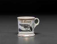 A Railroad Detective's Porcelain Occupational Shaving Mug Belonging to Joshua Gray