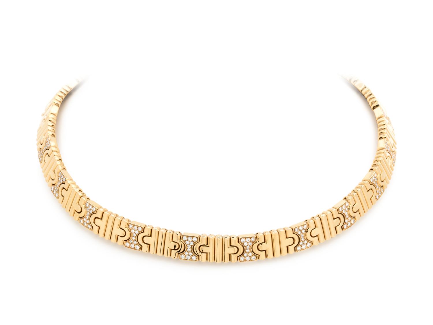 BVLGARI, YELLOW GOLD AND DIAMOND 'PARENTESI' COLLAR NECKLACE