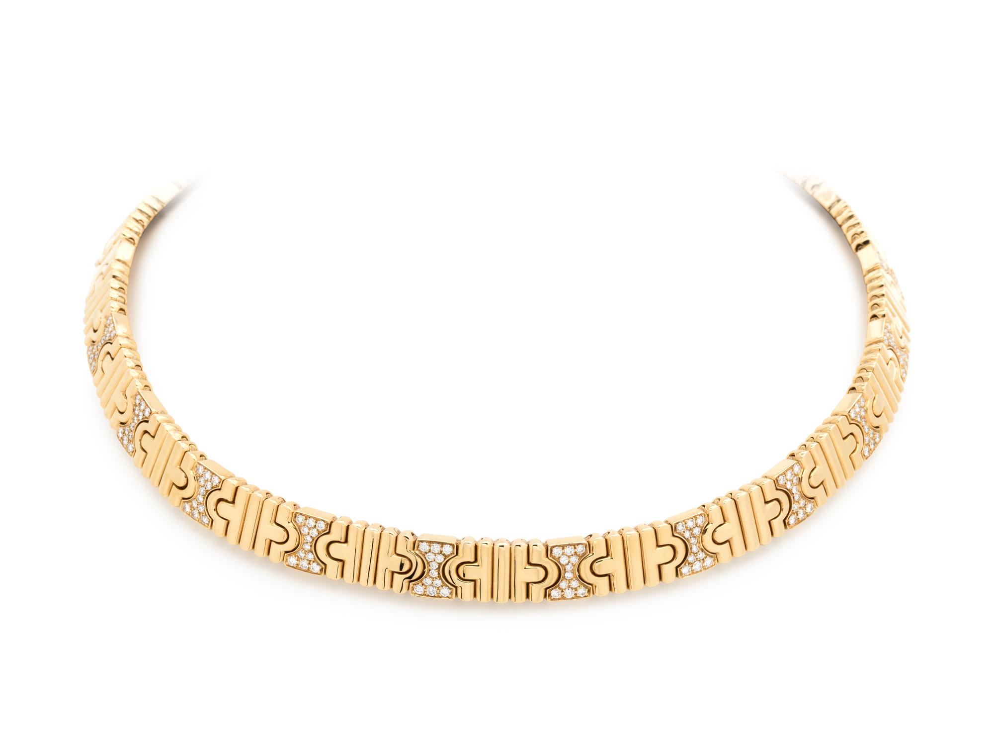 BVLGARI, YELLOW GOLD AND DIAMOND 'PARENTESI' COLLAR NECKLACE