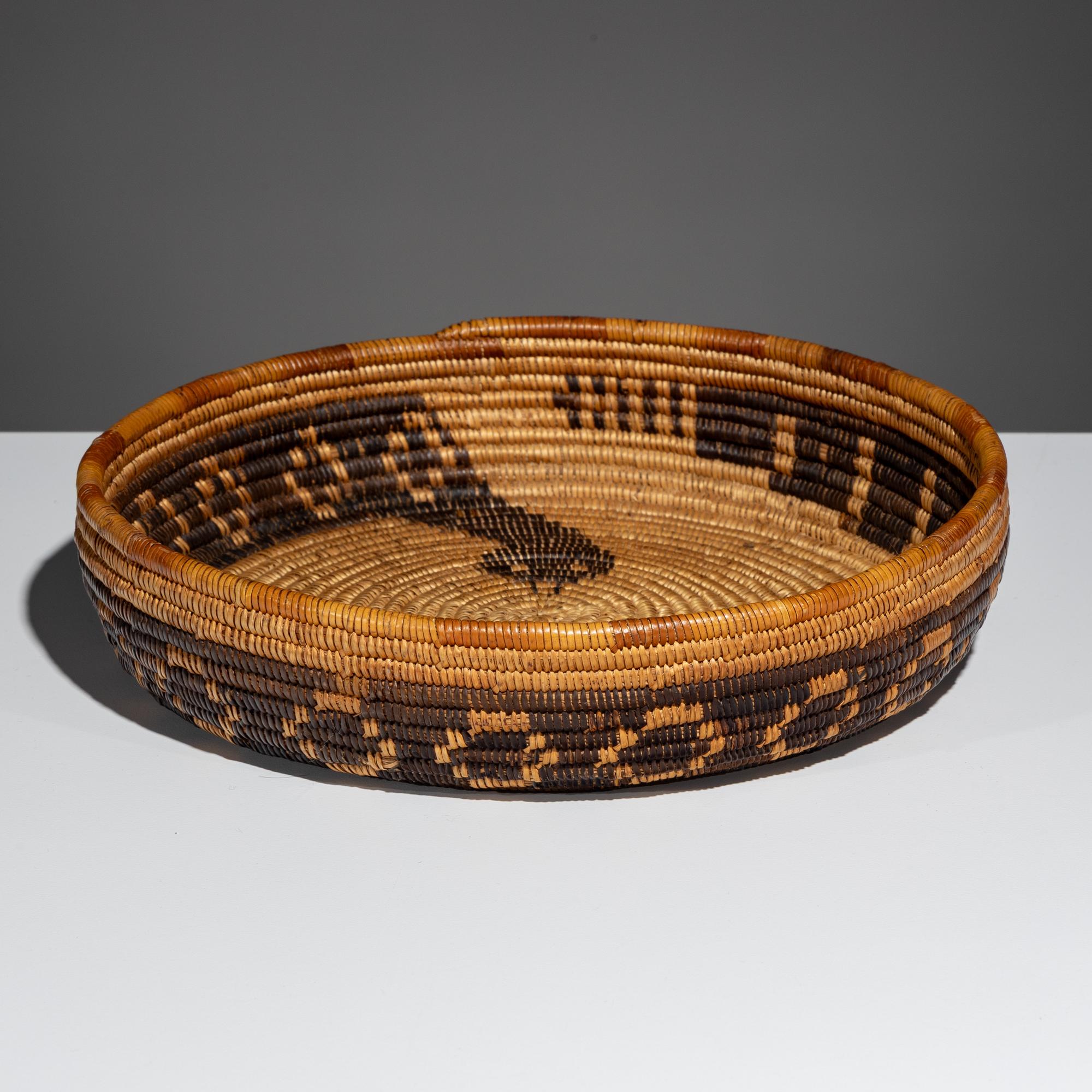 California Mission Basket, with Rattlesnake Design