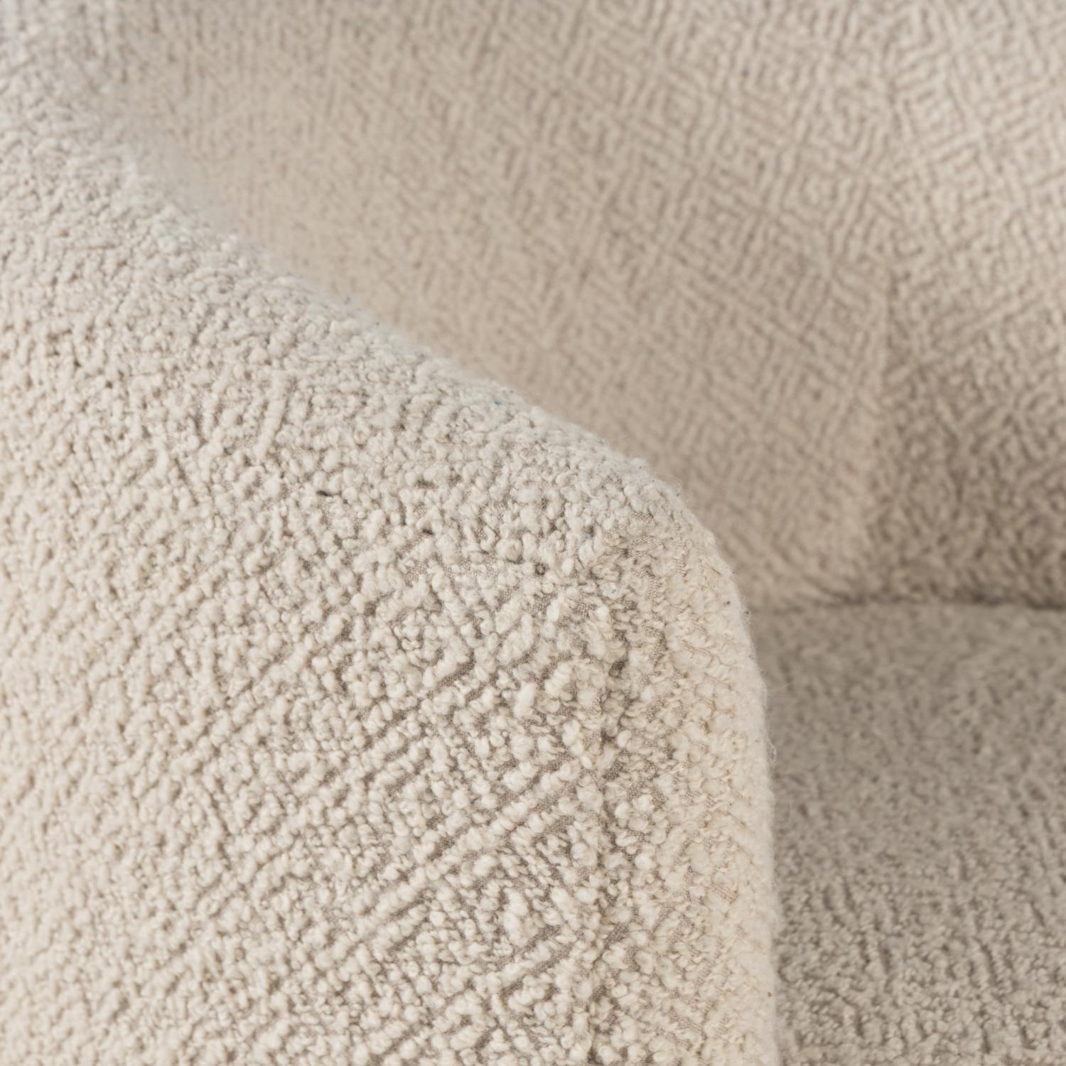 A Pair of Custom Barrel Back Swivel Chairs with Bouclé Upholstery
