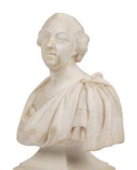 A Sèvres Biscuit Porcelain Bust of Louis XV