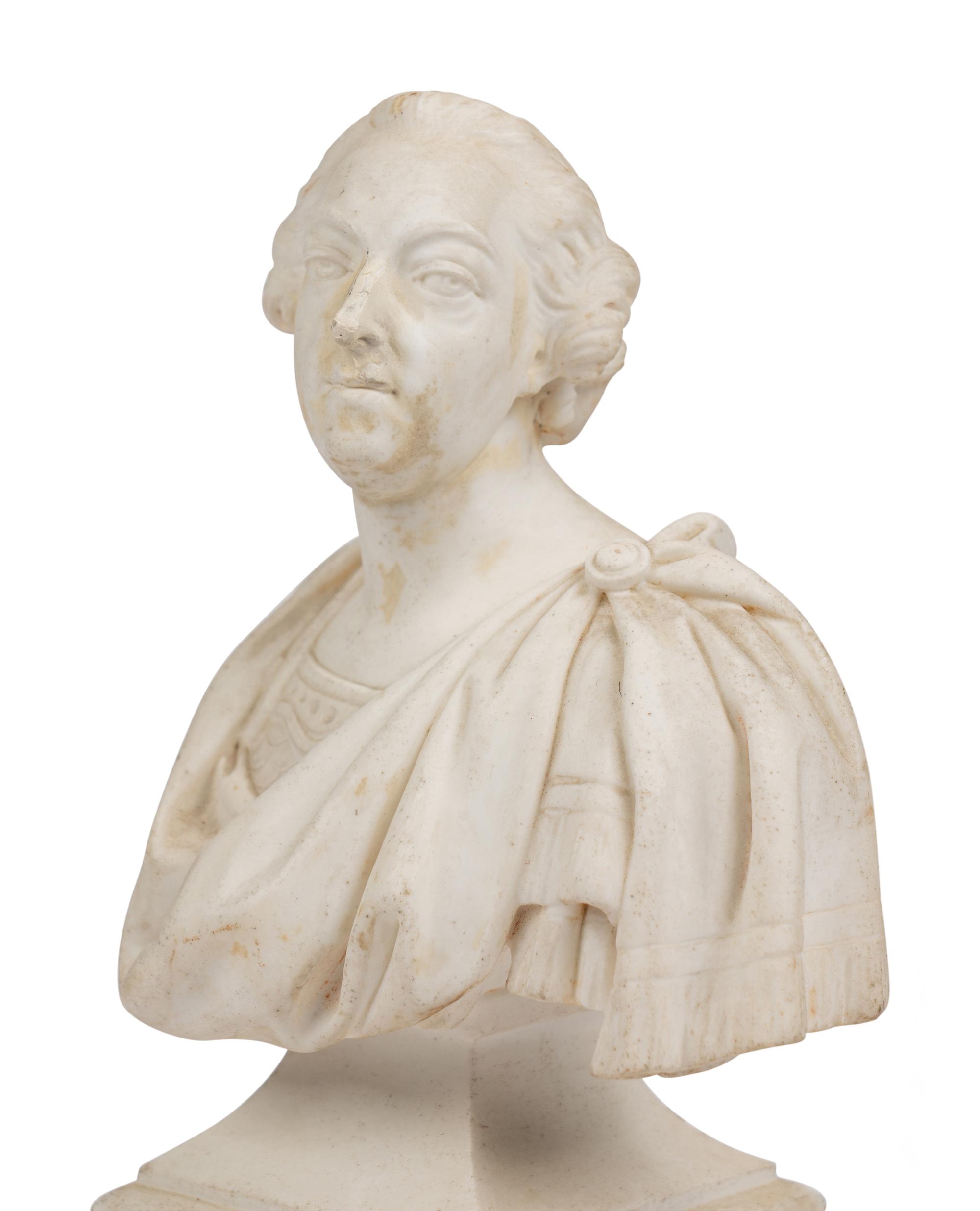 A Sèvres Biscuit Porcelain Bust of Louis XV