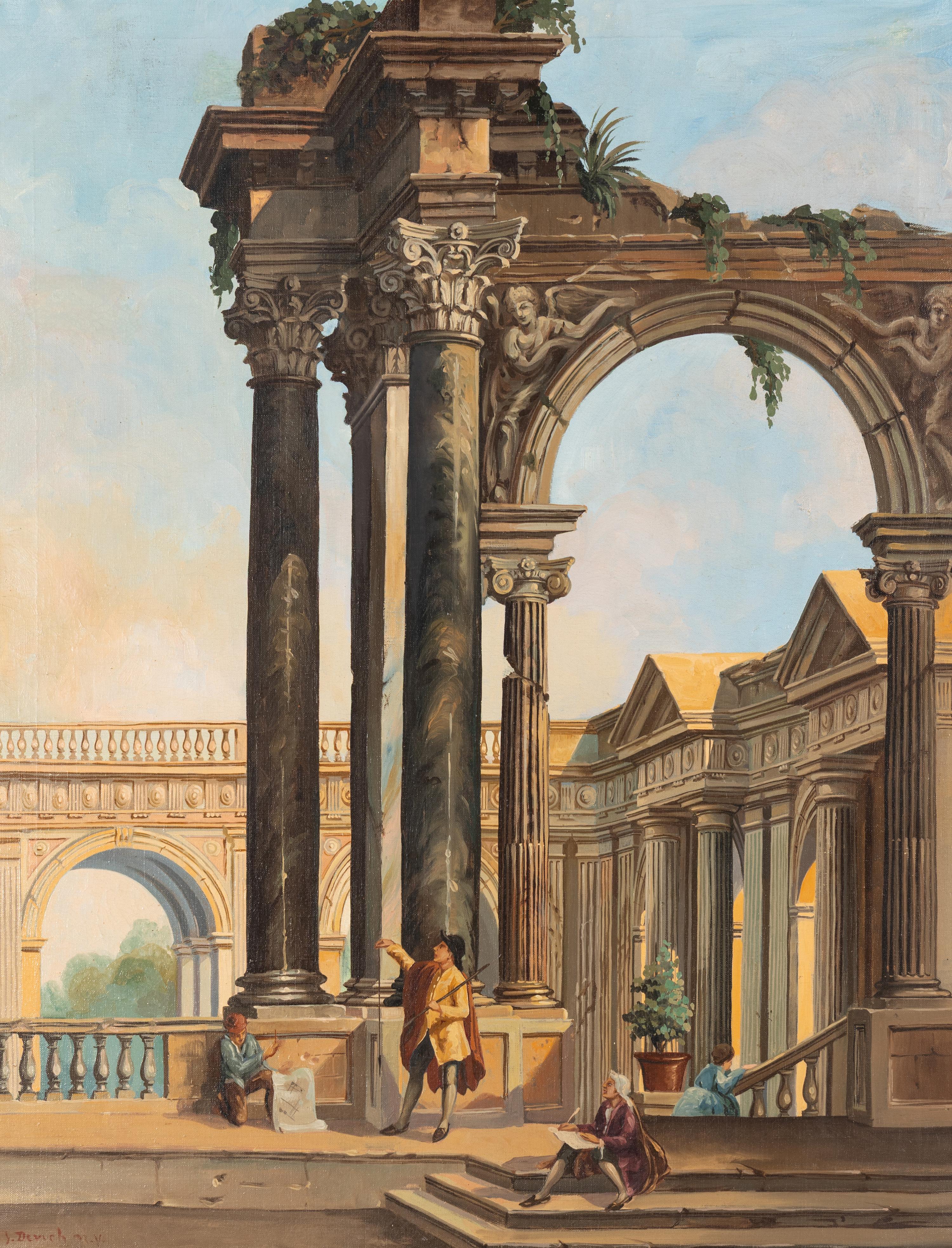 Italian School, First Half 20th Century — Capriccio with Ruins