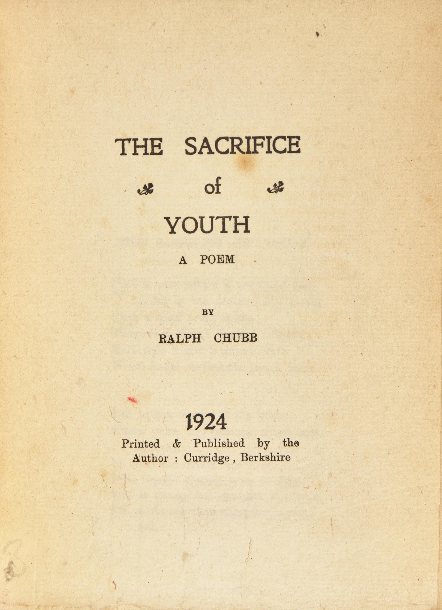 [Literature] Chubb, Ralph. The Sacrifice of Youth