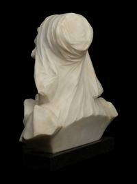 An Italian Carved Marble Bust of a Girl