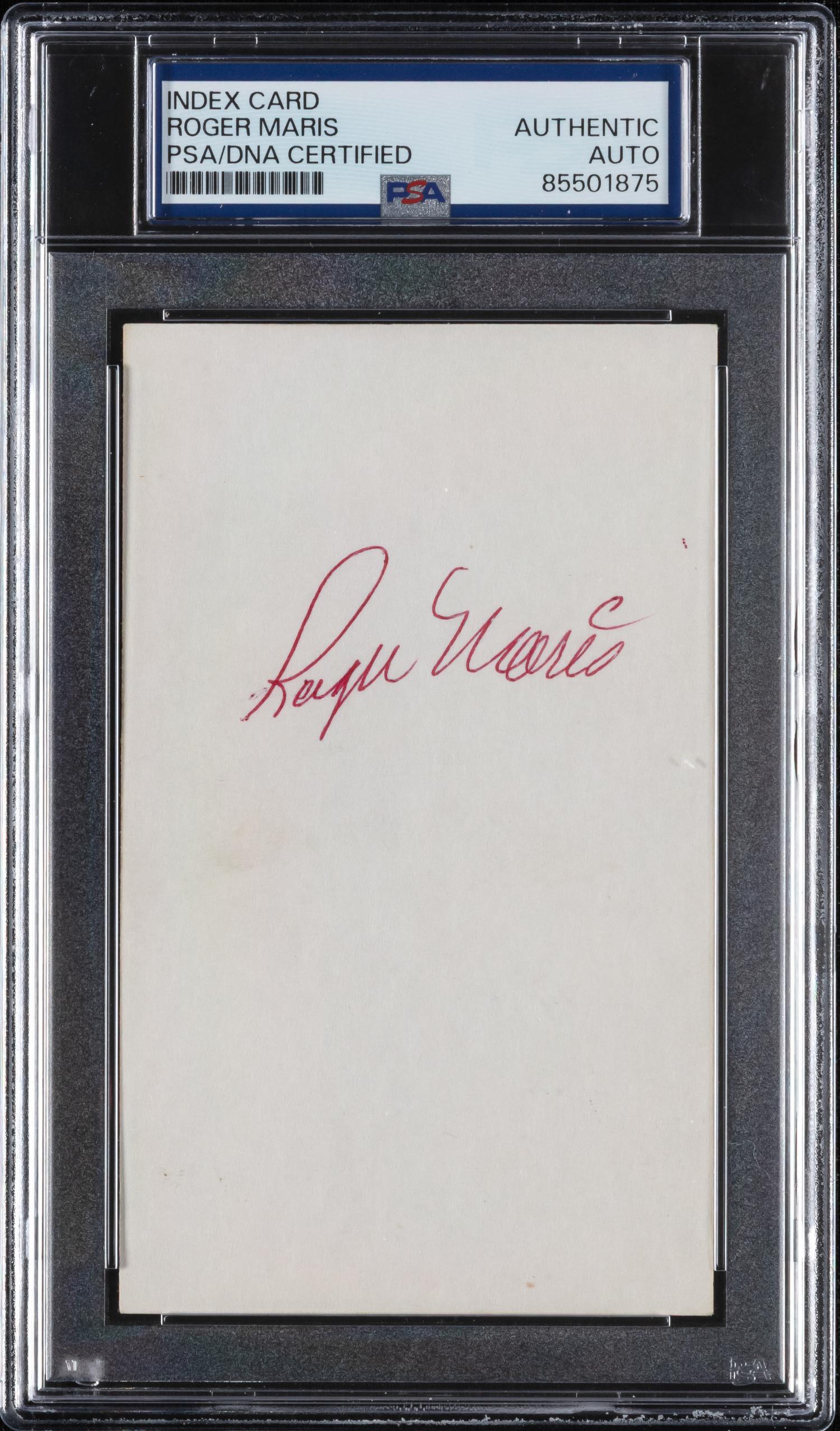 A Roger Maris Signed Index Card (PSA Encapsulated
