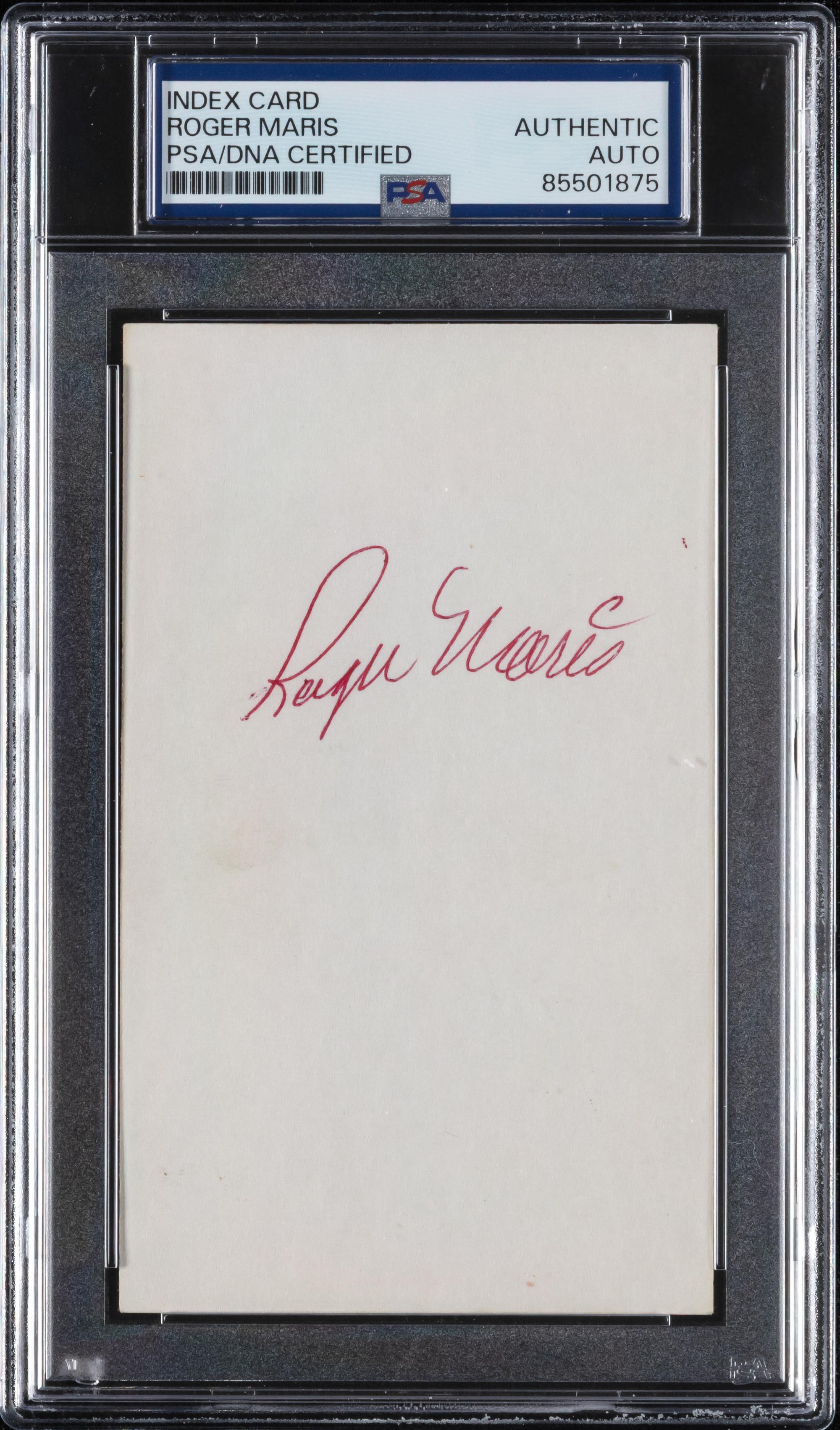 A Roger Maris Signed Index Card (PSA Encapsulated