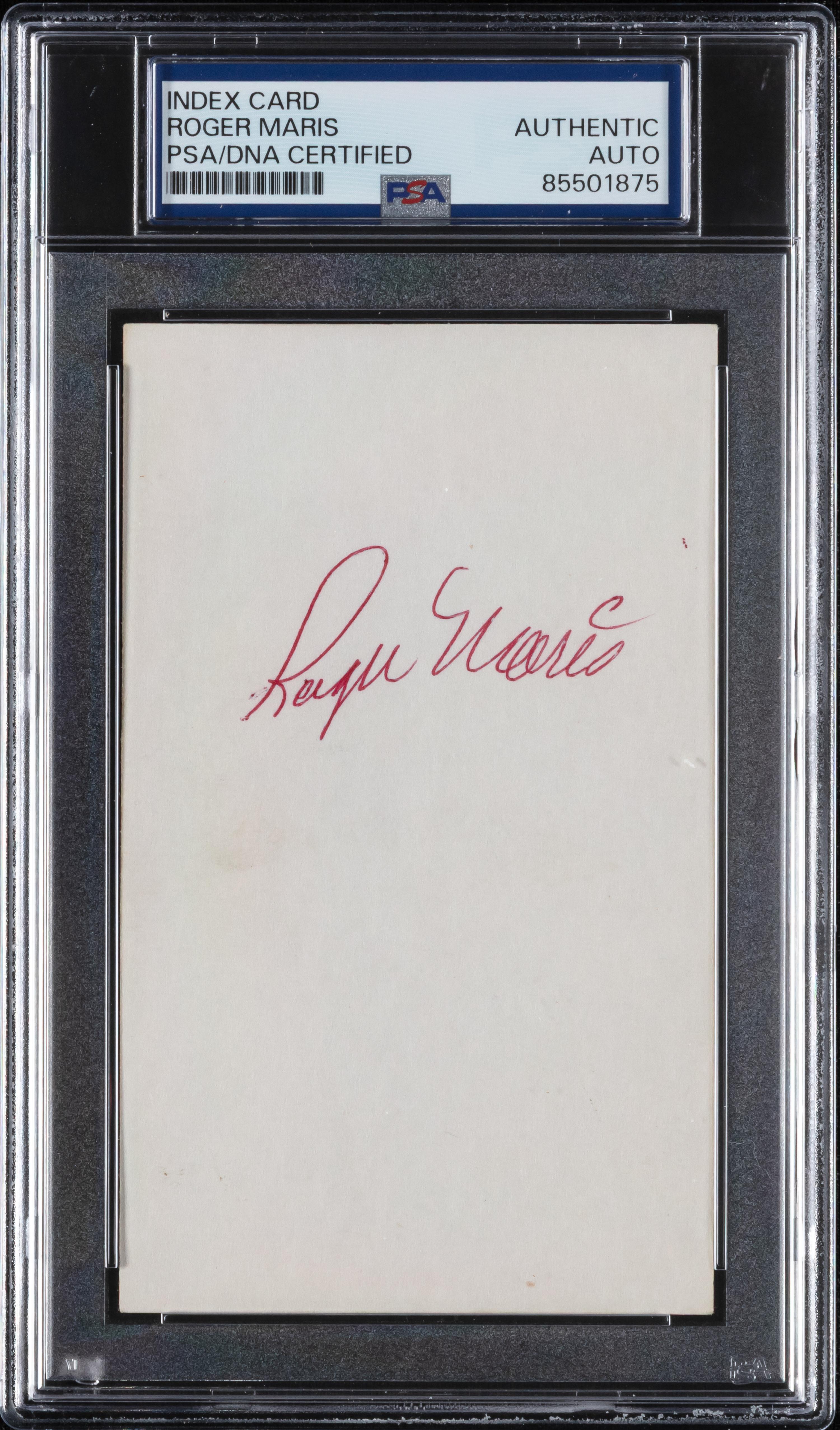 A Roger Maris Signed Index Card (PSA Encapsulated