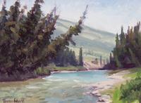 Thomas English, (American, b. 1949), Sun River in the Bob and On Willow Creek Trail (two works)