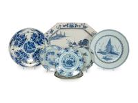 A Group of Seven Delft Earthenware Plates and Chargers