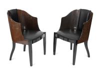 An Italian Extending Dining Table and Five Barrel-Back Chairs — CIRCA 1980s